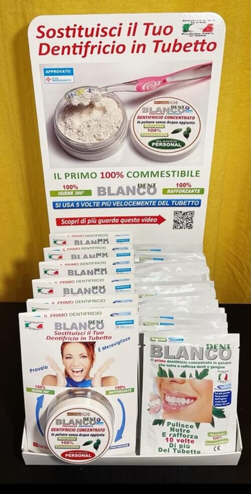 Dispensatore Blancodent america Dentifricio in polvere 100% commestibile e naturale